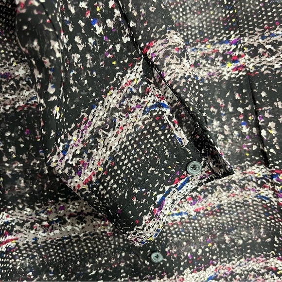 Cabi Paris Semi Sheer Blouse Sz L Black Style 3249 Artsy Button Up Feminine EUC - Picture 13 of 14